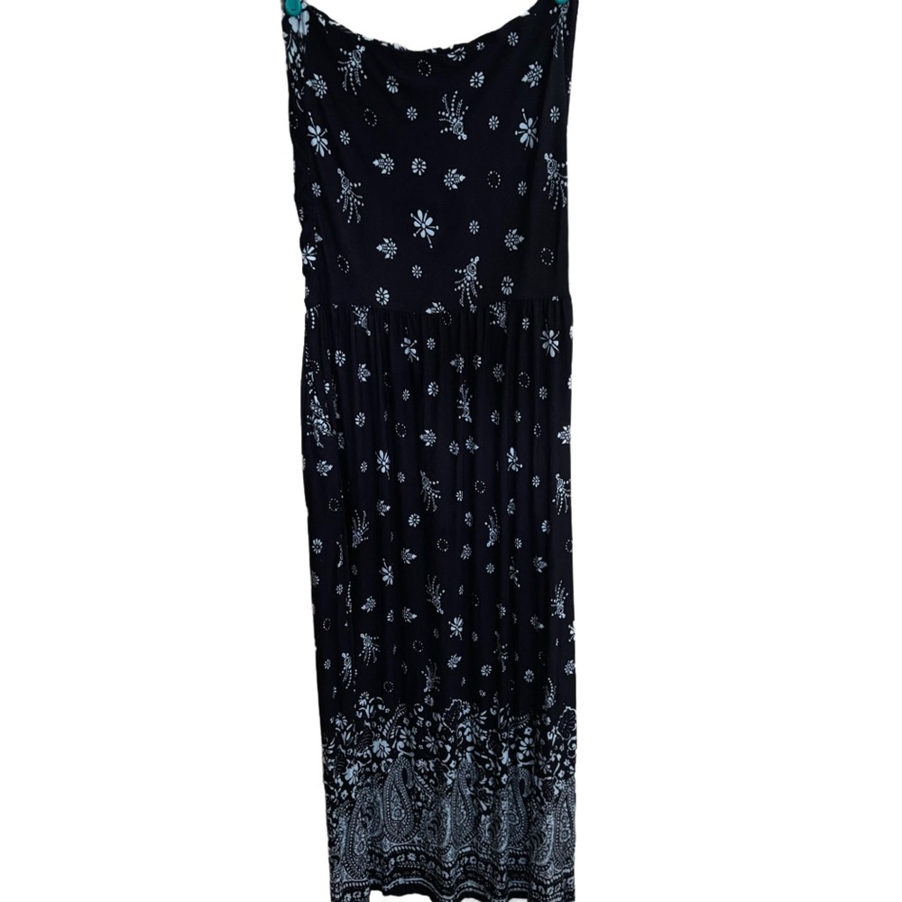 S Oliver Bandeau Maxi Dress Beach Dress - Beach accessory - blue Size 42 (XL US)